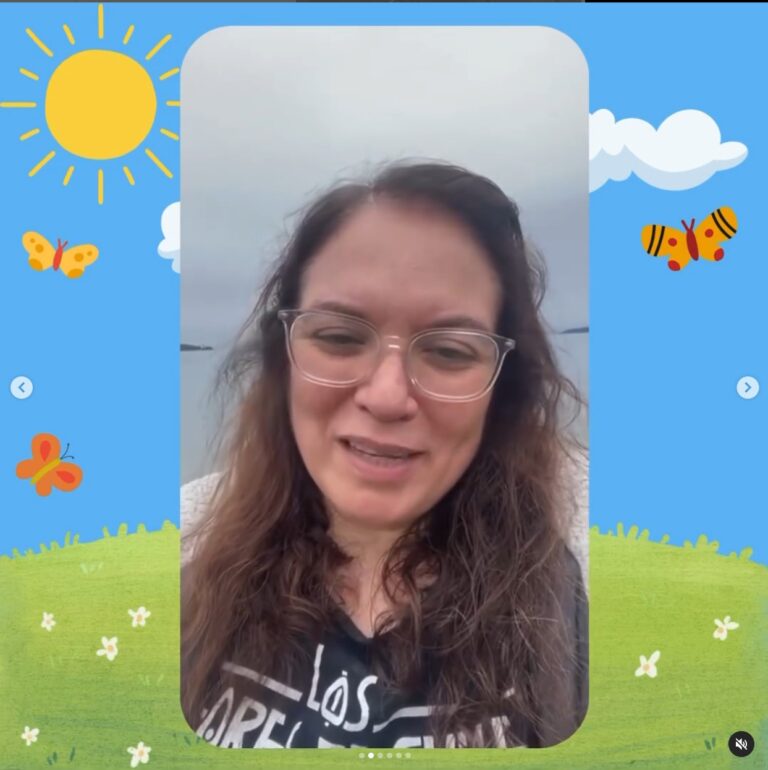 Screenshot of Marcia video thanking everyone for their support